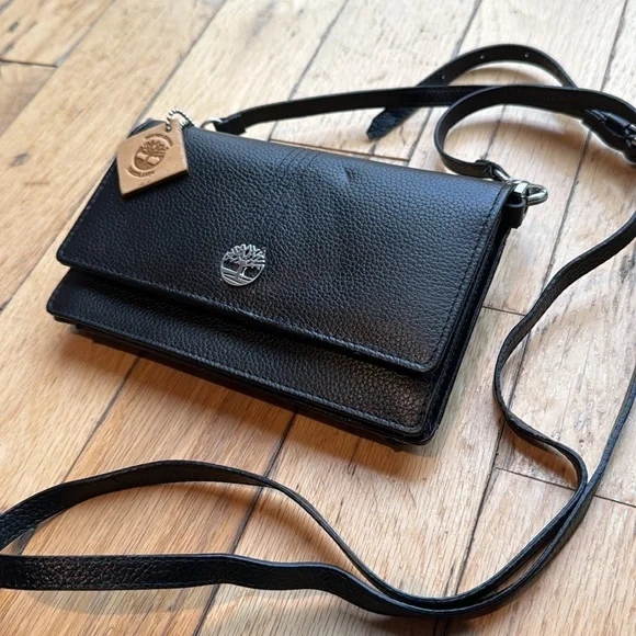 Timberland Women's RFID Leather Crossbody Bag Wallet Purse black, new - Picture 5 of 8